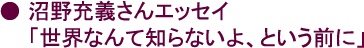 沼野充義さんエッセイ