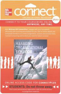 Connect Managing Organizational Behavior 1-Semester Access Card for Baldwin 2e （2ND）