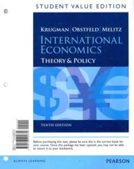 International Economics : Theory and Policy (The Pearson Series in Economics) （10 PCK UNB）