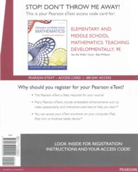 Elementary and Middle School Mathematics Access Card : Teaching Developmentally （9 PSC）