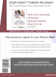 Effective Teaching Methods 9 Ed. + Video Analysis Tool in MediaShare K-12 General Methods : Research-Based Practice （9 PSC STU）