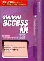 Blackboard Student Access Code Card for Earth Science 12TH ED.