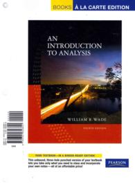 An Introduction to Analysis （4 UNBND）