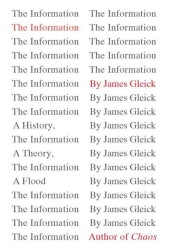 ジェイムズ・グリック『インフォメーション　情報技術の人類史』（原書）　<br>The Information : A History, a Theory, a Flood