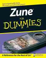 Zune for Dummies (For Dummies (Computer/tech))