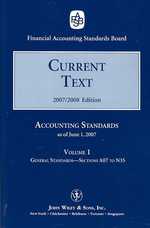 Wiley社　FASB2007/2008年版　カレント・テキスト（全２巻）<br>Current Text 2007/2008 (2-Volume Set) (Accounting Standards Current Text)