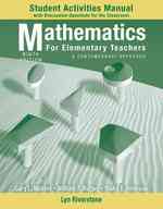 Mathematics for Elementary Teachers : A Contemporary Approach, Student Activity Manual （8TH）