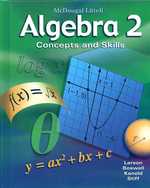 Algebra 2, Grades 9-12 : Mcdougal Littell Concepts & Skills