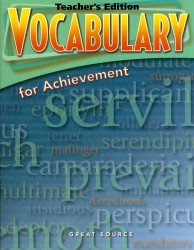 Vocabulary for Achievement : Teacher's Edition, (Vocabulary for Achievement) （5TH）