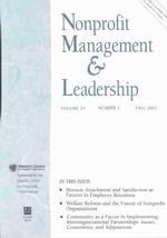 Nonprofit Management & Leadership : Fall 2003 (J-b Nml Single Issue Nonprofit Management & Leadership)