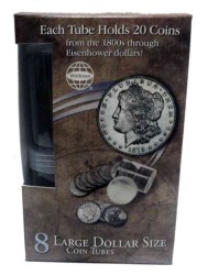 Large Dollar Size Coin Tube : 8 Count （BOX）