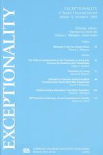 Transition to Adult Life : A Special Issue of Exceptionality (Exceptionality : a Special Education Journal, Vol 11 Number 2, 2003)
