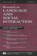 Small Talk : Social Function a Special Issues of Research on Language and Social Interaction 〈36〉 （Special）