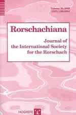 ロールシャッハ年鑑・第３０巻<br>Rorschachiana : Journal of the International Society for the Rorschach: Issues 1 & 2, 2009 (Rorshachiana) 〈30〉