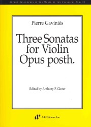 Three Sonatas for Violin Opus posth (Recent Researches in the Music of the Classical Era)