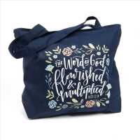 Flourished and Multiplied Tote Navy