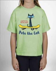 Skateboard Pete Child T-Shirt Extra Small Lime (Pete the Cat)