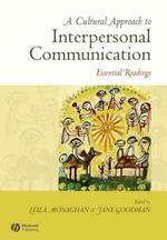 対人コミュニケーションへの文化的アプローチ：基礎読本<br>A Cultural Approach to Interpersonal Communication : Essential Readings
