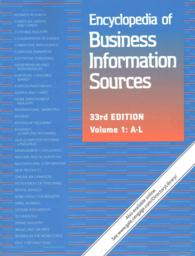 ビジネス情報源百科事典（第３３版・全２巻）<br>Encyclopedia of Business Information Sources (2-Volume Set) : A Bibliographic Guide to More than 27,000 Citations Covering over 1,100 Subjects of Inte （33）