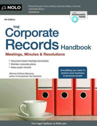 The Corporate Records Handbook + Website : Meetings, Minutes & Resolutions (Corporate Records Handbook) （6TH）