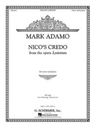 Nico's Credo from Lysistrata : For Tenor and Piano