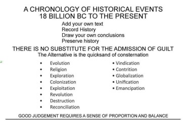Work Book : A Chronology of Historial Events in Eighteen Billion Bc to the Present