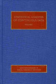 連続データの統計分析（全４巻）<br>Statistical Analysis of Continuous Data (SAGE Benchmarks in Social Research Methods)