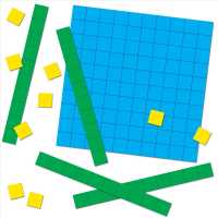 Base Ten Blocks Colorful Cut-Outs : 12 Sets （TAI UNBND）