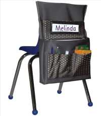 Chairback Buddy : Black with Gold Polka Dots