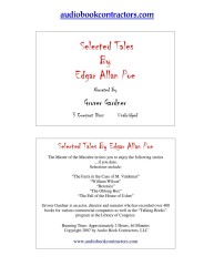 Selected Tales by Edgar Allen Poe (3-Volume Set) (Classic on Cd)