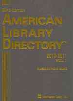 American Library Directory 2010-2011 (2-Volume Set) (American Library Directory) （63 PCK HAR）
