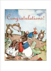 Bunnies Kissing in Garden - Engagement Greeting Cards : 6 Cards Individually Bagged with Envelopes & Header (Wedding) （CRDS）