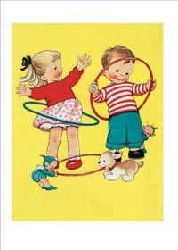 Children with Hula Hoops - Friendship Card Greeting Cards : 6 Cards Individually Bagged with Envelopes & Header (Friendship) （CRDS）