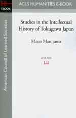 Studies in the Intellectual History of Tokugawa Japan (American Council of Learned Societies)