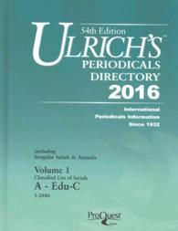 Ulrich's Periodicals Directory 2016 (4-Volume Set) : Including Irregular Serials & Annuals (Ulrich's Periodicals Directory) （54）