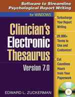 Clinician's Electronic Thesaurus, Version 7.0 for Windows : Software to Streamline Psychological Report Writing (The Clinician's Toolbox) （PAP/CDR）