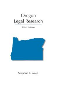 Oregon Legal Research (Legal Research) （3TH）