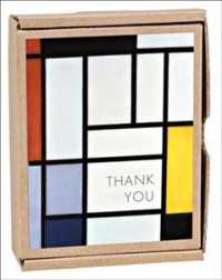 Piet Mondrian Green Thanks Greeting Cards （GCR）