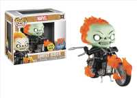 Pop Rides Marvel Classic Ghost Rider with Bike Glow in the Dark Vinyl Figure （ACF TOY）
