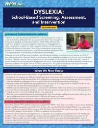 Dyslexia : School-Based Screening, Assessment, and Intervention （LAM CRDS）