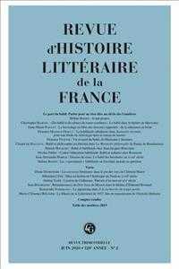 REVUE D'HISTOIRE LITTERAIRE DE LA FRANCE - 2 - 2020, 120E ANNEE - N  2 - LE PARI DU BABIL. PARLER PO (REVUE D'HISTOIR)