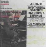 Bach:Inventionen,Sinfonien,Praeludien （Cd Audio）