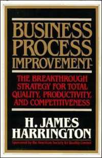 Business Process Improvement : The Breakthrough Strategy for Total Quality, Productivity, and Competitiveness