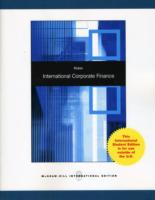 International Corporate Finance -- Paperback / softback