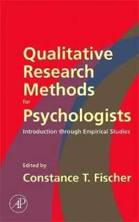 心理学者のための定性調査法<br>Qualitative Research Methods for Psychologists : Introduction through Empirical Studies