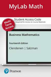 Mylab Math with Pearson Etext -- 24 Month Standalone Access Card -- for Business Mathematics （14 PSC）