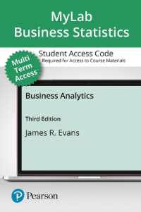 Mylab Statistics with Pearson Etext -- 24 Month Standalone Access Card -- for Business Analytics （3 PSC）