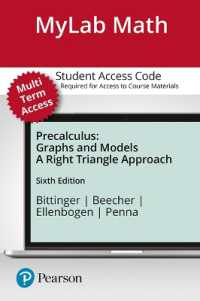 Mylab Math with Pearson Etext -- Standalone Access Card -- for Precalculus : Graphs and Models, a Right Triangle Approach （6 PSC）