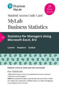 Mylab Statistics with Pearson Etext -- 18 Week Standalone Access Card -- for Statistics for Managers Using Microsoft Excel （8 PSC）