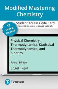 Physical Chemistry Modified Mastering Chemistry with Pearson Etext, 18 Weeks Access Card : Thermodynamics, Statistical Thermodynamics, and Kinetics （4 SOF）